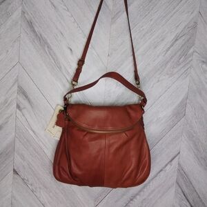 Elegant Red Leather Shoulder Bag